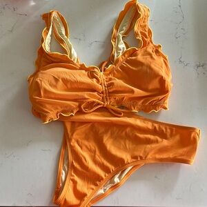 Cupshe Vibrant Orange Bikini Set